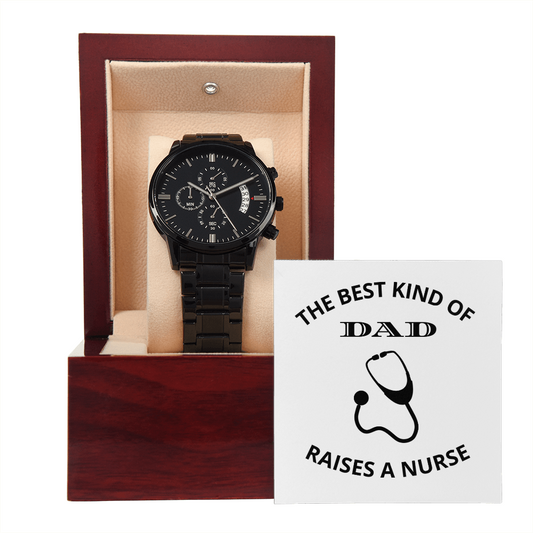 DAD - NURSE 02 (Black Chronograph Watch)