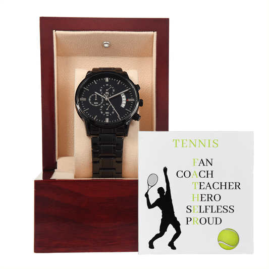 FATHER TENNIS (Black Chronograph Watch)