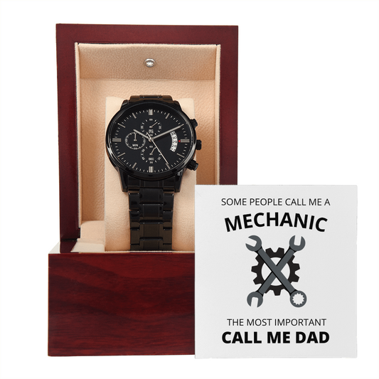 DAD - MECHANIC 01 (Black Chronograph Watch)