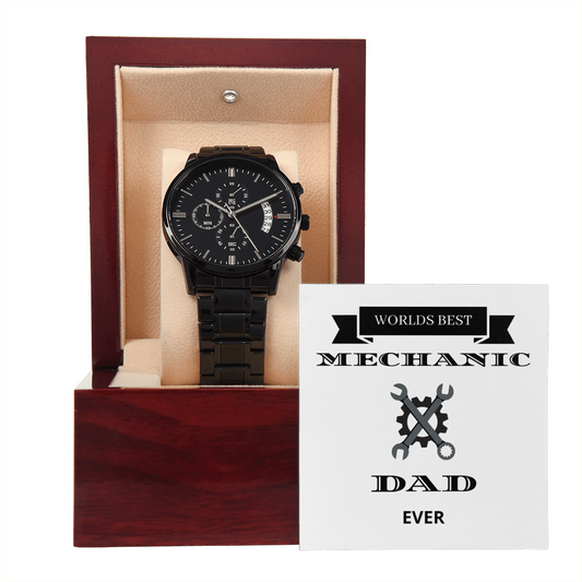 DAD - MECHANIC 02 (Black Chronograph Watch)
