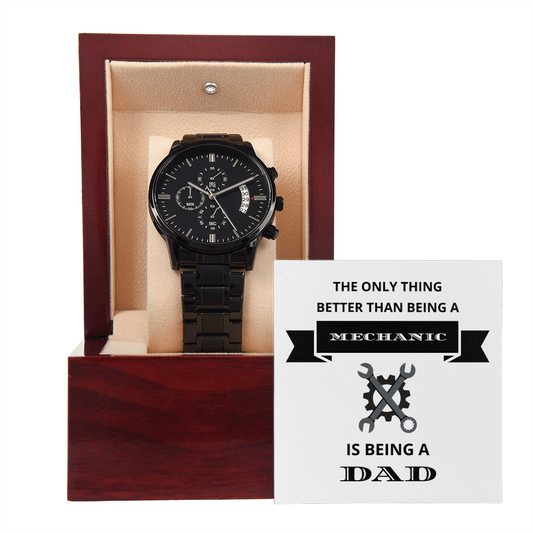 DAD - MECHANIC 03 (Black Chronograph Watch)