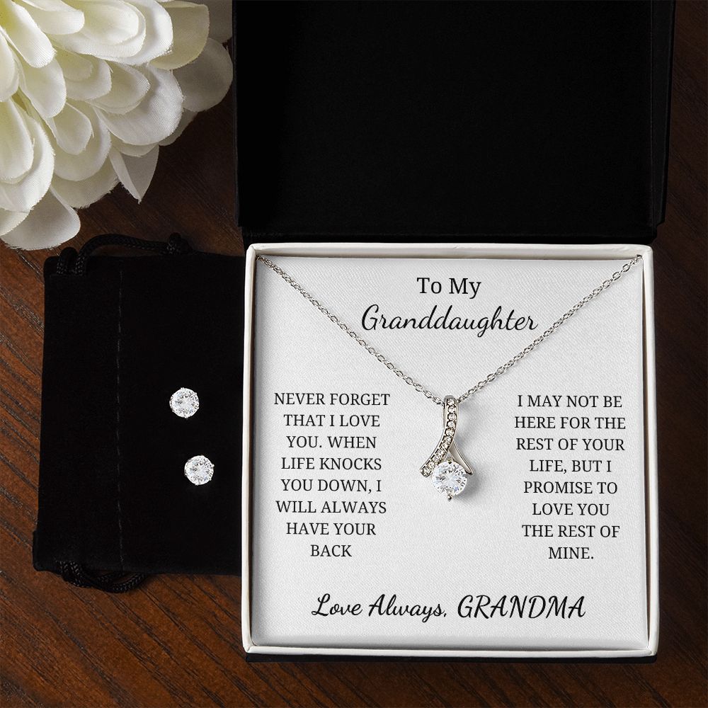 To My Granddaughter - Never Forget that I love you. (Alluring Beauty necklace and earrings set)