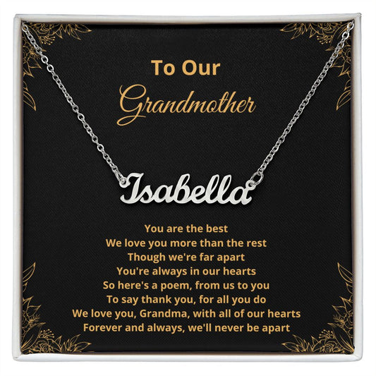 To Our Grandmother - You're always in our hearts (Name necklace)