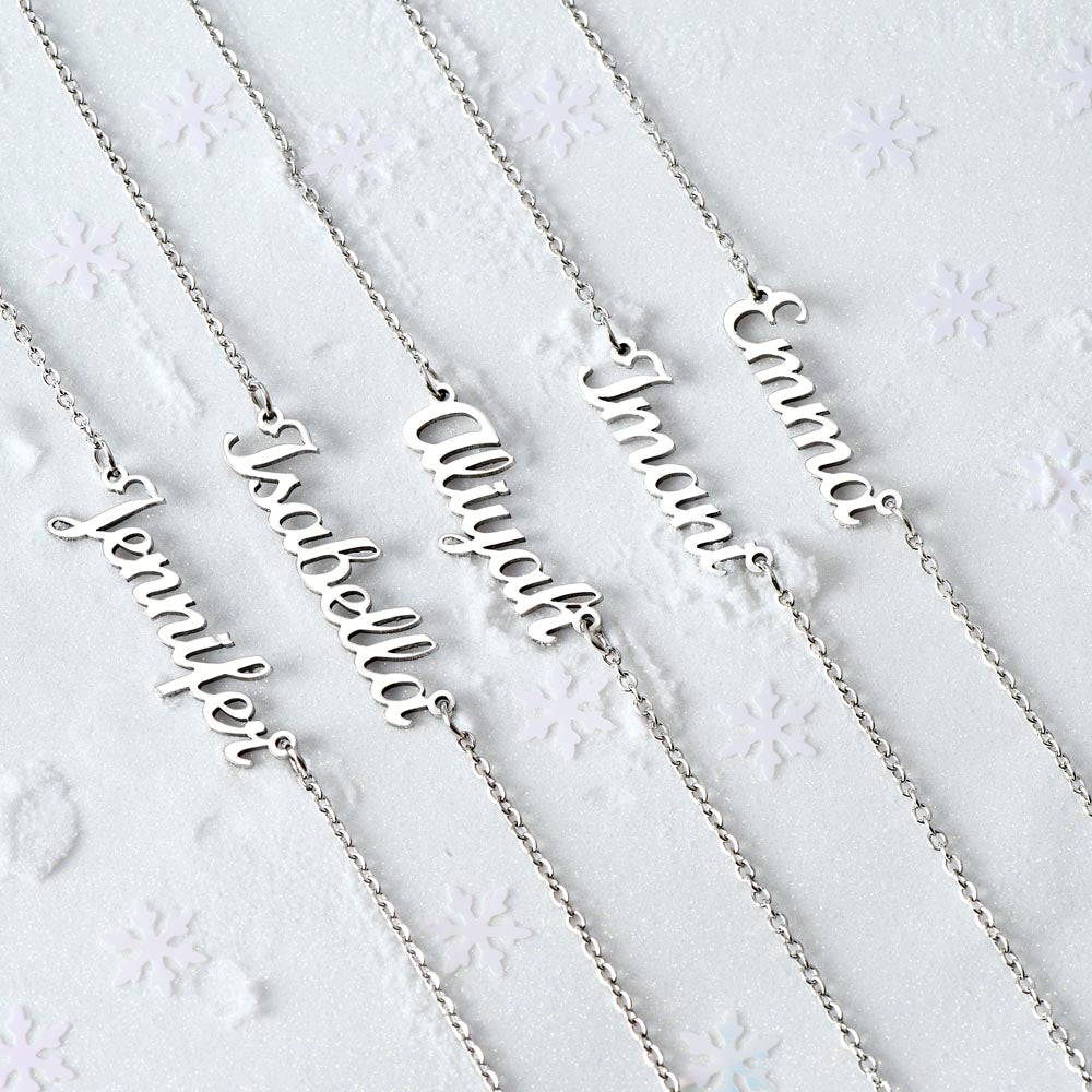 To My Daughter - Side by side or miles apart - Mom (Personalized Name necklace)
