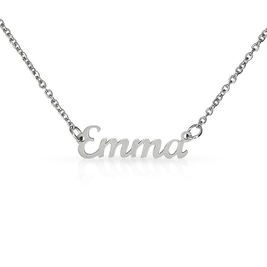 Personalized Name Necklace 18k Yellow Gold and Stainless Steel