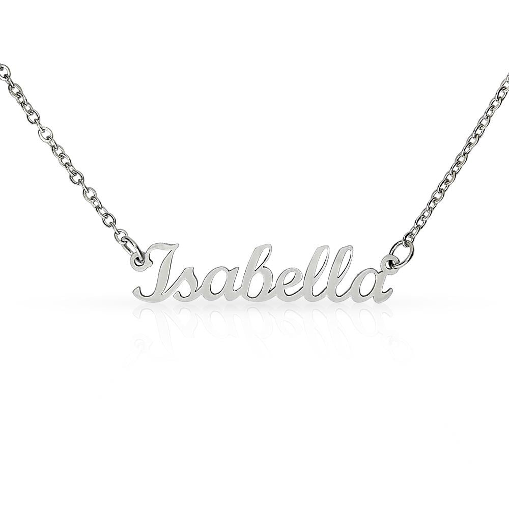 Personalized Name Necklace 18k Yellow Gold and Stainless Steel