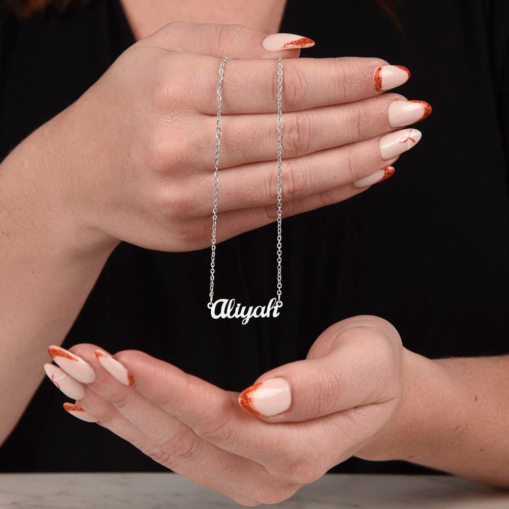 Personalized Name Necklace 18k Yellow Gold and Stainless Steel