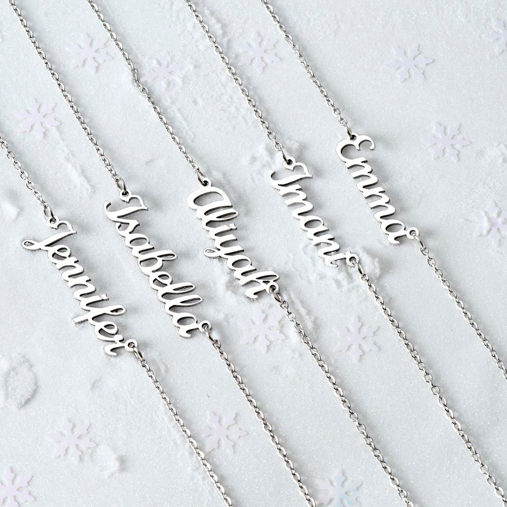 Personalized Name Necklace 18k Yellow Gold and Stainless Steel