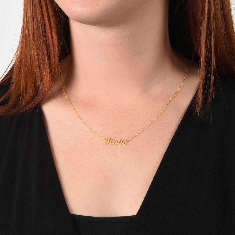 Personalized Name Necklace 18k Yellow Gold and Stainless Steel