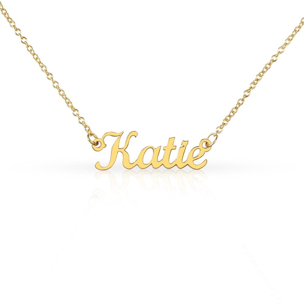 Personalized Name Necklace 18k Yellow Gold and Stainless Steel