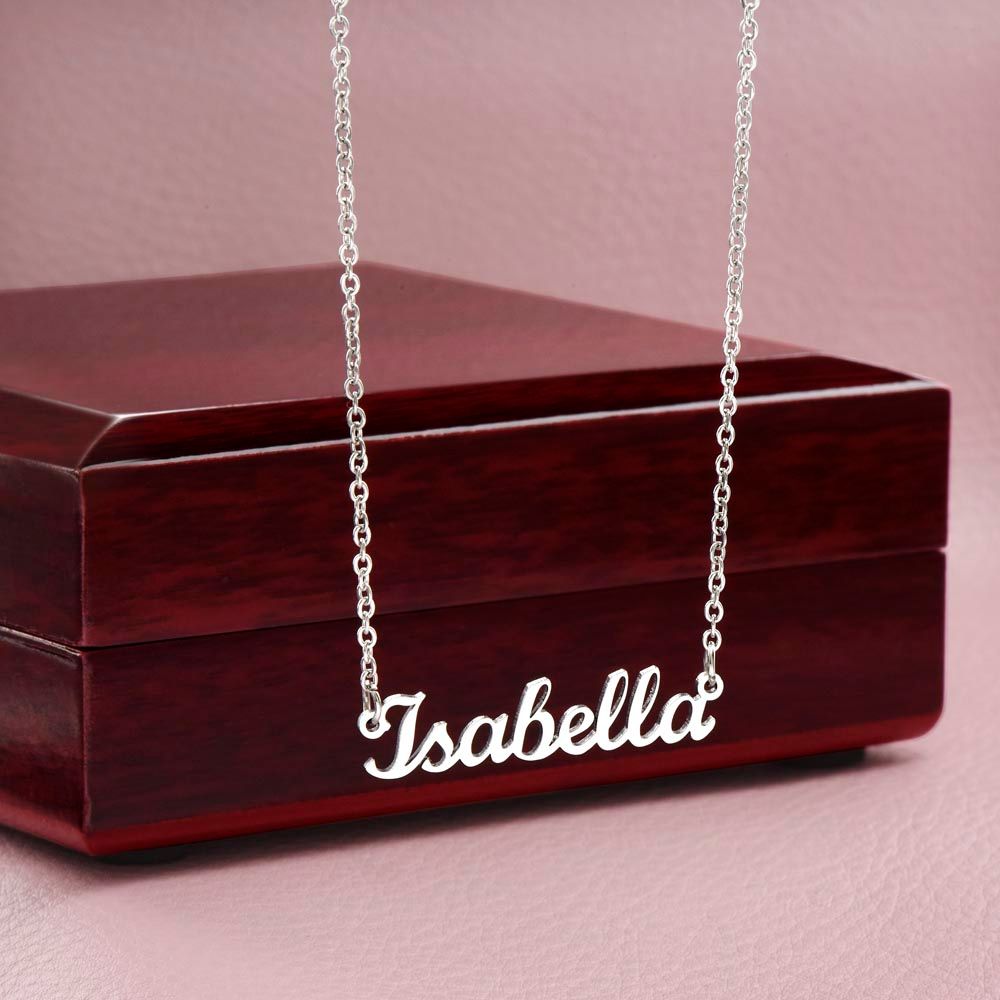 Personalized Name Necklace 18k Yellow Gold and Stainless Steel