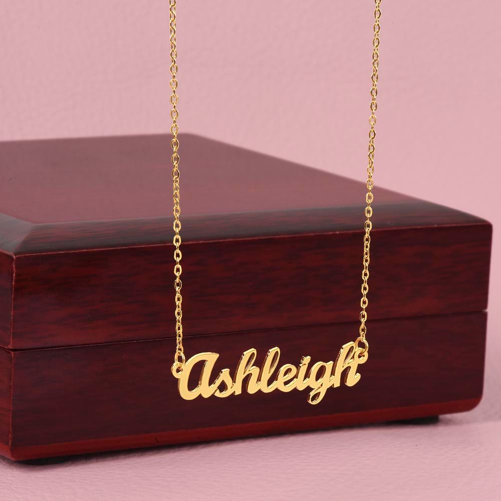 Personalized Name Necklace 18k Yellow Gold and Stainless Steel