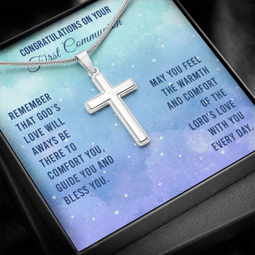 Congratulations On Your First Communion (Personalized Cross necklace)