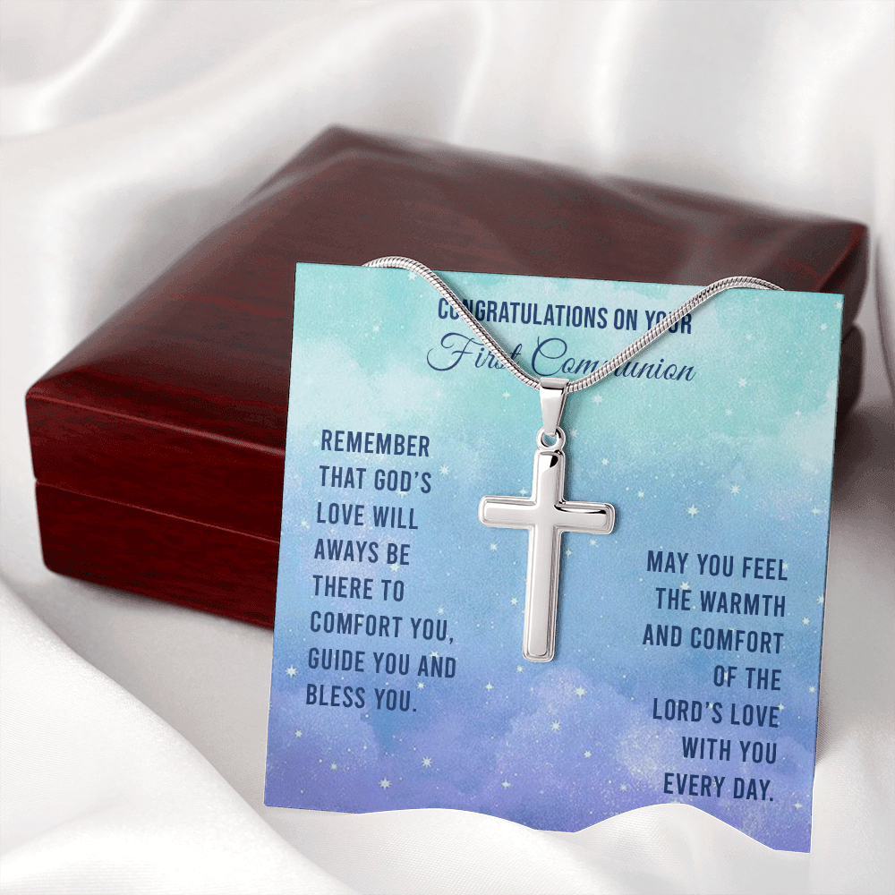 Congratulations On Your First Communion (Personalized Cross necklace)