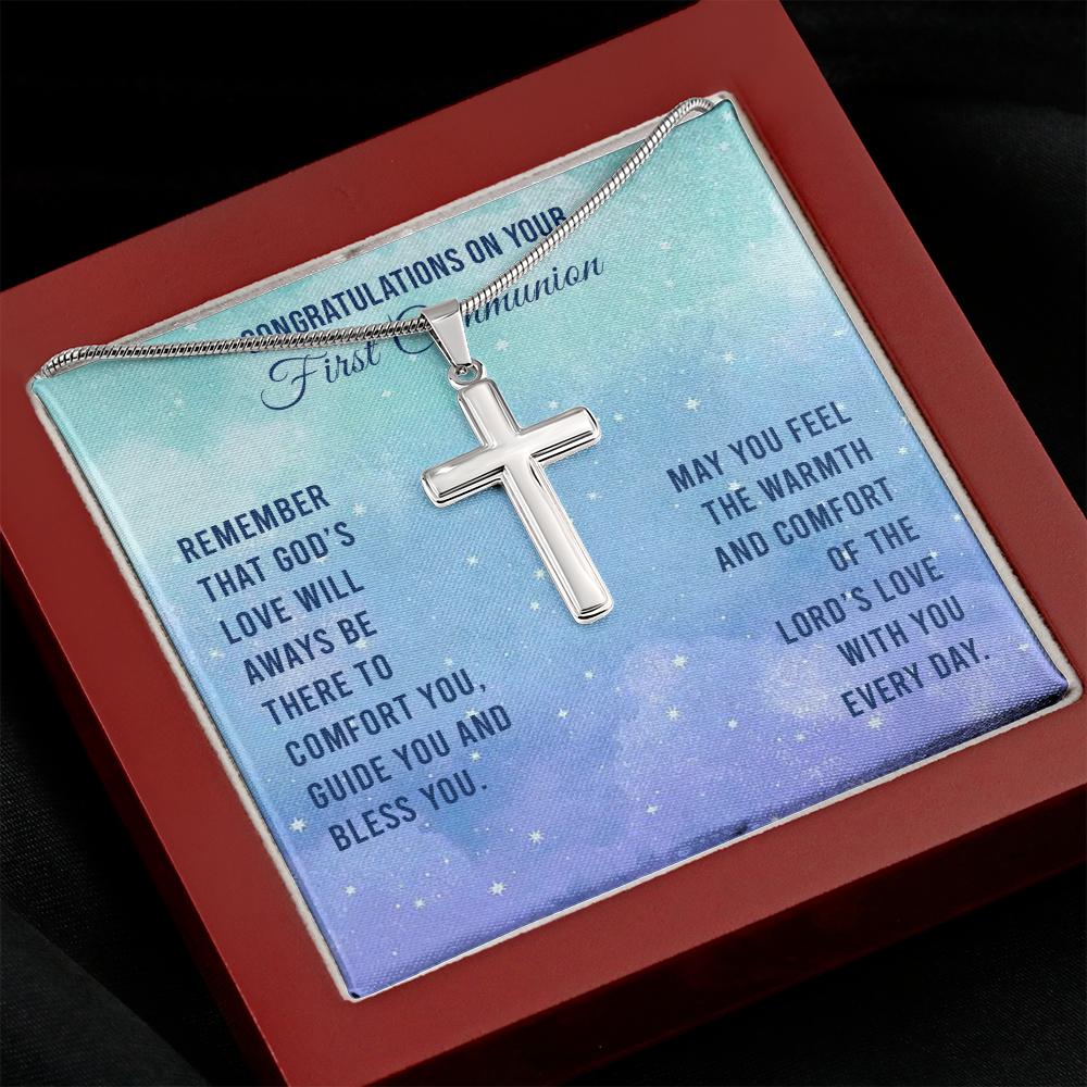 Congratulations On Your First Communion (Personalized Cross necklace)