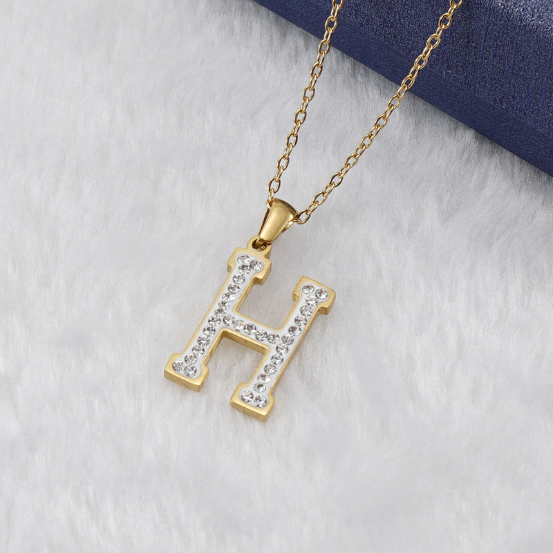 Iced Out Diamond Letter Necklace