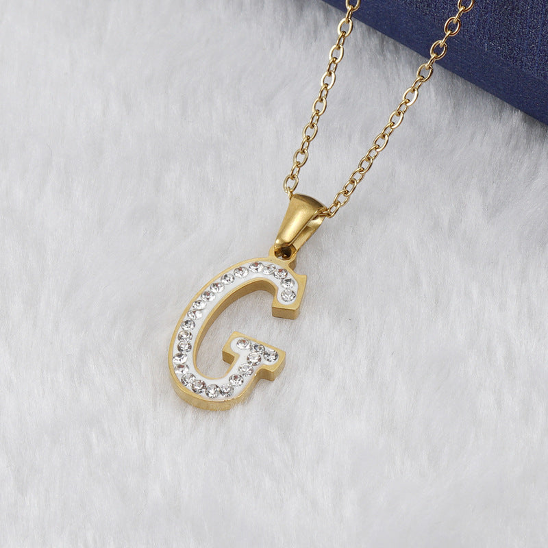 Iced Out Diamond Letter Necklace