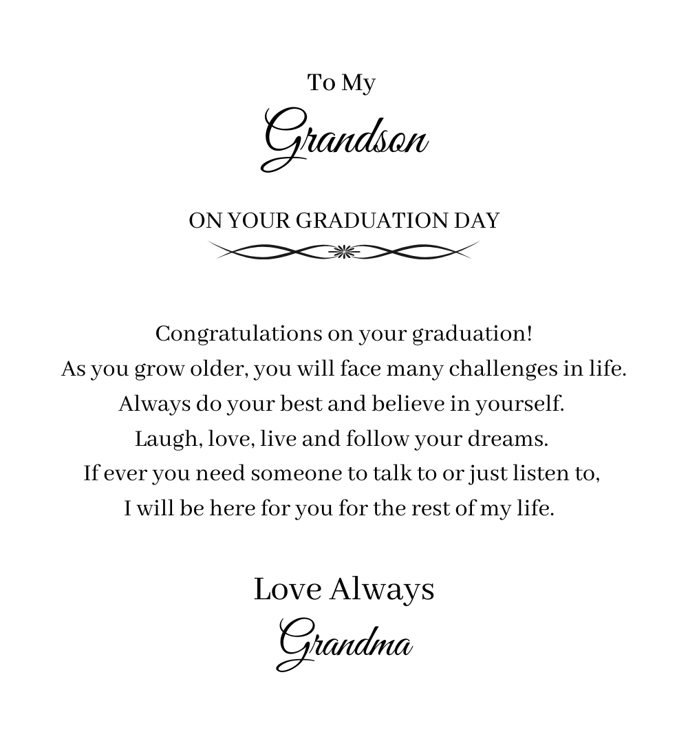 To my Grandson. Graduation. (Men's Openwork Watch)