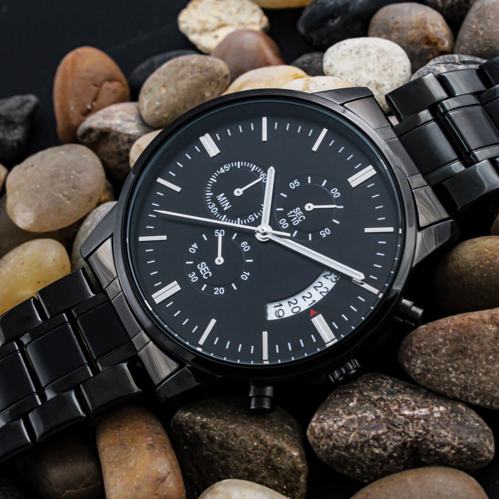 FATHER RUGBY (Black Chronograph Watch)